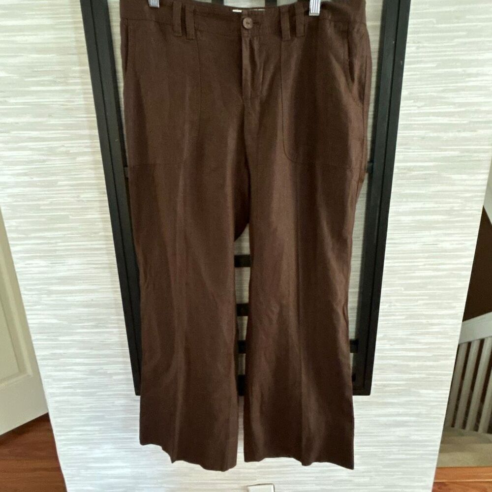 Banana republicโ100% organic linen vintage Y2K wide leg pants trousers size 8 ch
